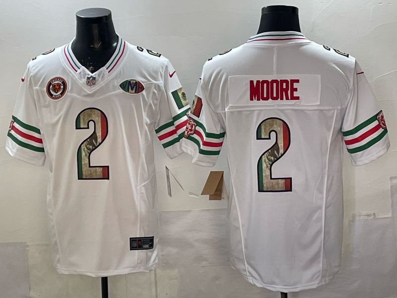 Men 2026 Chicago Bears #2 Moore White 3th generations Nike Limited NFL Jersey style 003->chicago bears->NFL Jersey